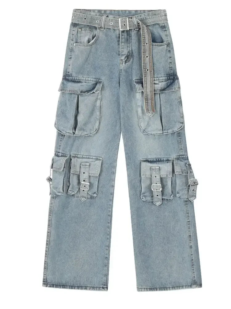 Men's Wide Leg Cargo Jeans