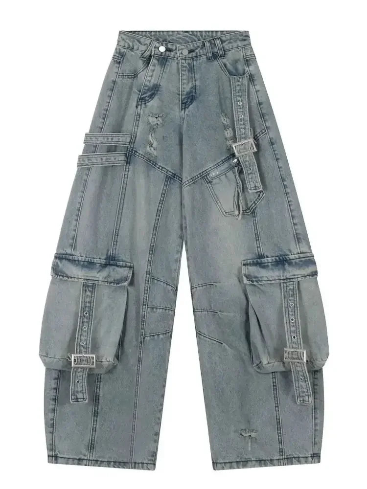 Men's Wide Leg Cargo Jeans