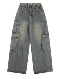 Men's Wide Leg Cargo Jeans