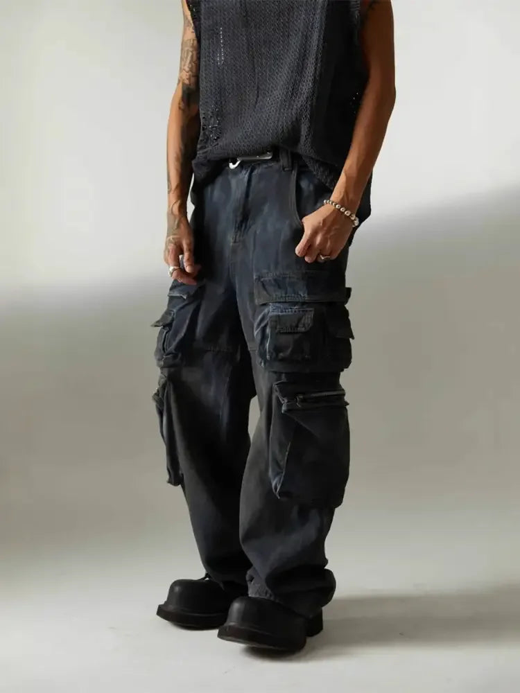 Men's Wide Leg Cargo Jeans