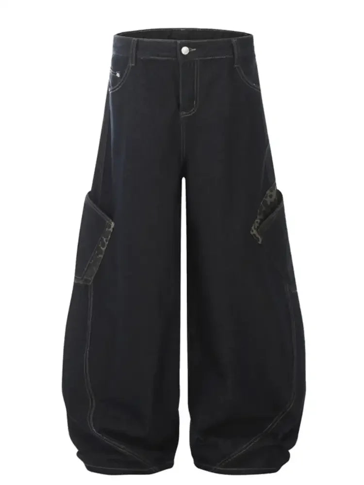 Men's Wide Leg Cargo Jeans