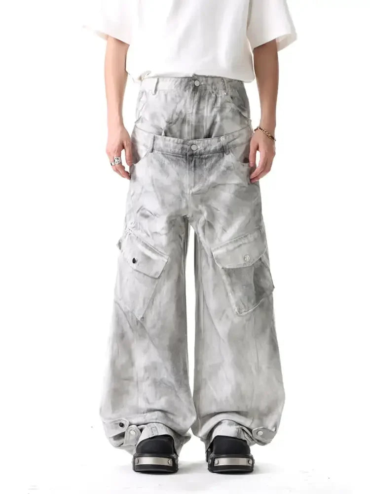 Men's Wide Leg Cargo Jeans