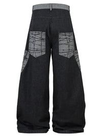Men's Wide Leg Cargo Jeans with Contrast Panels - Update AvenueTrendsi100400787139161100400787139161Men's Wide Leg Cargo Jeans with Contrast PanelsBlack