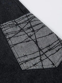 Men's Wide Leg Cargo Jeans with Contrast Panels - Update AvenueTrendsi100400787139161100400787139161Men's Wide Leg Cargo Jeans with Contrast PanelsBlack