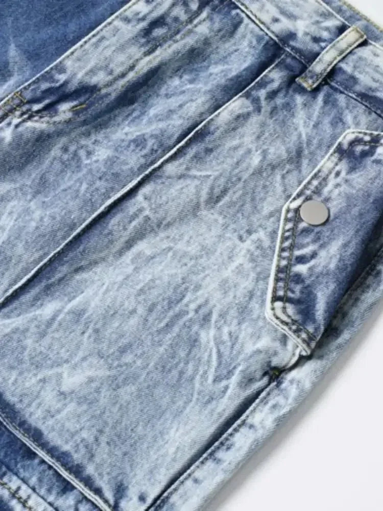 Men's Wide Leg Cargo Jeans - Update AvenueTrendsi100400135155411100400135155411Men's Wide Leg Cargo JeansDark Blue