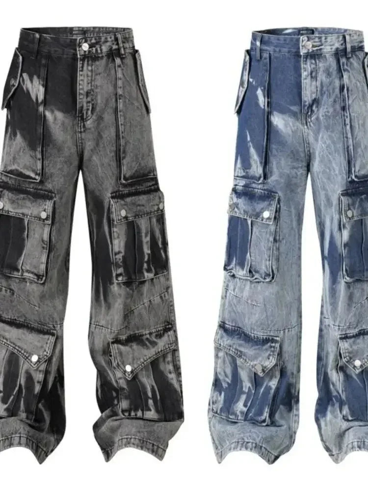 Men's Wide Leg Cargo Jeans - Update AvenueTrendsi100400135155411100400135155411Men's Wide Leg Cargo JeansDark Blue
