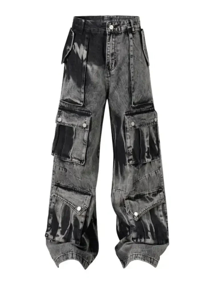 Men's Wide Leg Cargo Jeans - Update AvenueTrendsi100400135156111100400135156111Men's Wide Leg Cargo JeansDark Gray