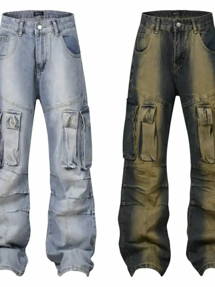 Men's Wide Leg Cargo Jeans - Update AvenueTrendsi100400355120905100400355120905Men's Wide Leg Cargo JeansLight Blue