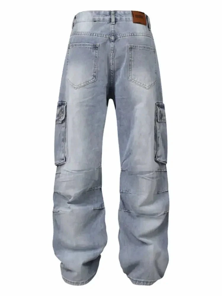 Men's Wide Leg Cargo Jeans - Update AvenueTrendsi100400355120905100400355120905Men's Wide Leg Cargo JeansLight Blue