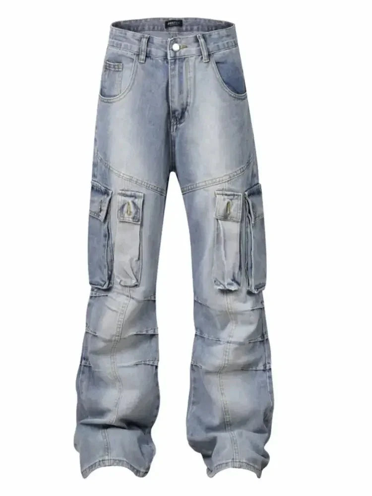 Men's Wide Leg Cargo Jeans - Update AvenueTrendsi100400355120905100400355120905Men's Wide Leg Cargo JeansLight Blue
