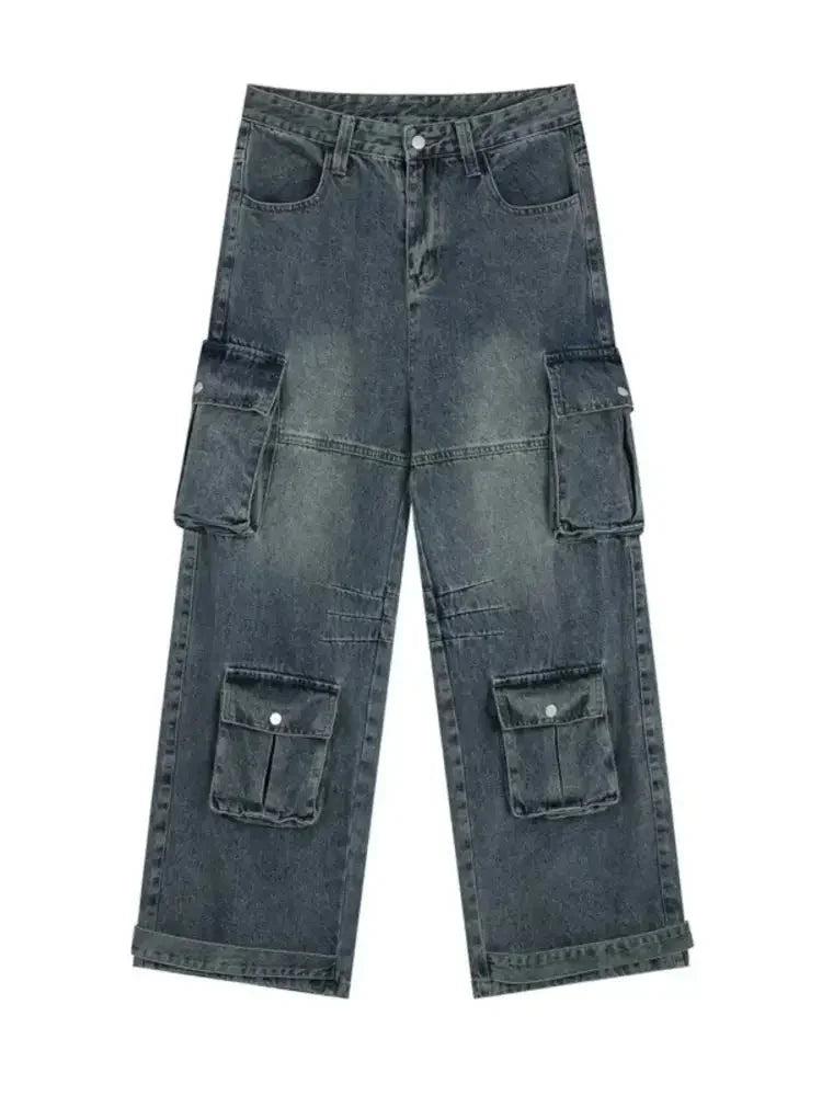 Men's Wide Leg Cargo Jeans - Update AvenueTrendsi100400516368227100400516368227Men's Wide Leg Cargo JeansDenim Blue