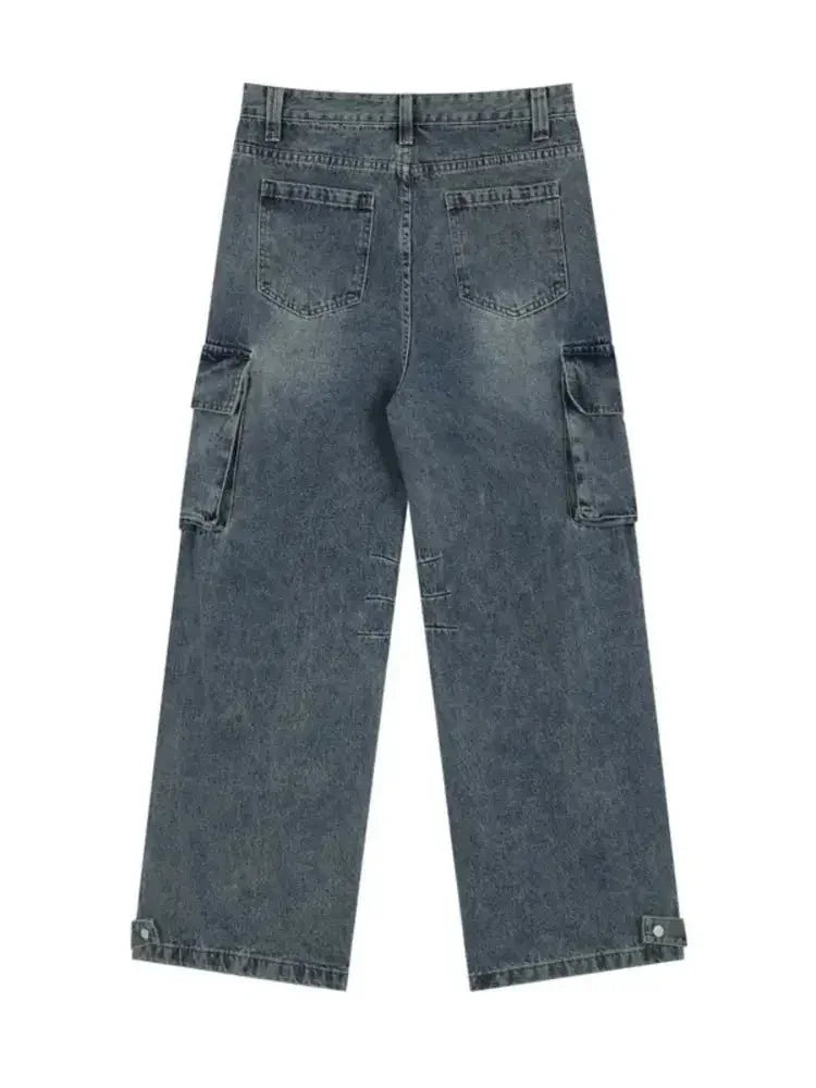 Men's Wide Leg Cargo Jeans - Update AvenueTrendsi100400516368227100400516368227Men's Wide Leg Cargo JeansDenim Blue