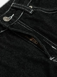 Men's Wide-Leg Contrast Stitch Jeans