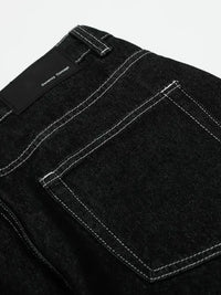 Men's Wide-Leg Contrast Stitch Jeans