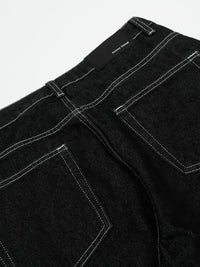 Men's Wide-Leg Contrast Stitch Jeans
