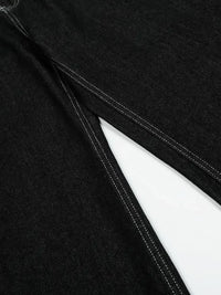 Men's Wide-Leg Contrast Stitch Jeans