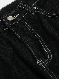 Men's Wide-Leg Contrast Stitch Jeans