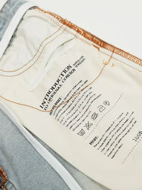 Men's Wide-Leg Denim Jeans with Contrast Piping