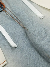 Men's Wide-Leg Denim Jeans with Contrast Piping