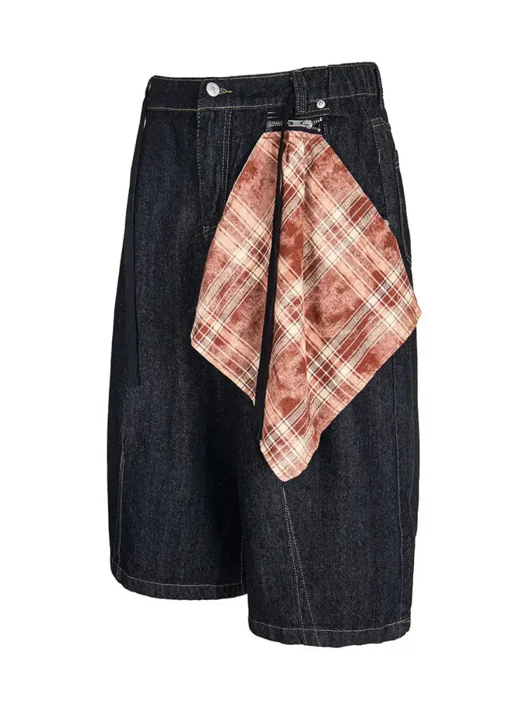 Men's Wide Leg Denim Shorts