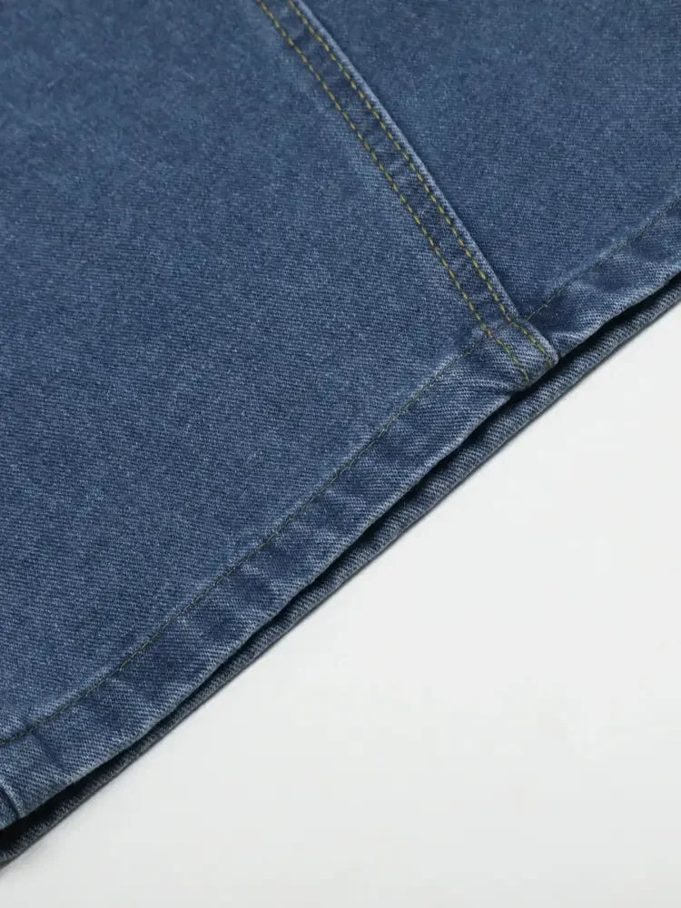 Men's Wide Leg Denim Shorts