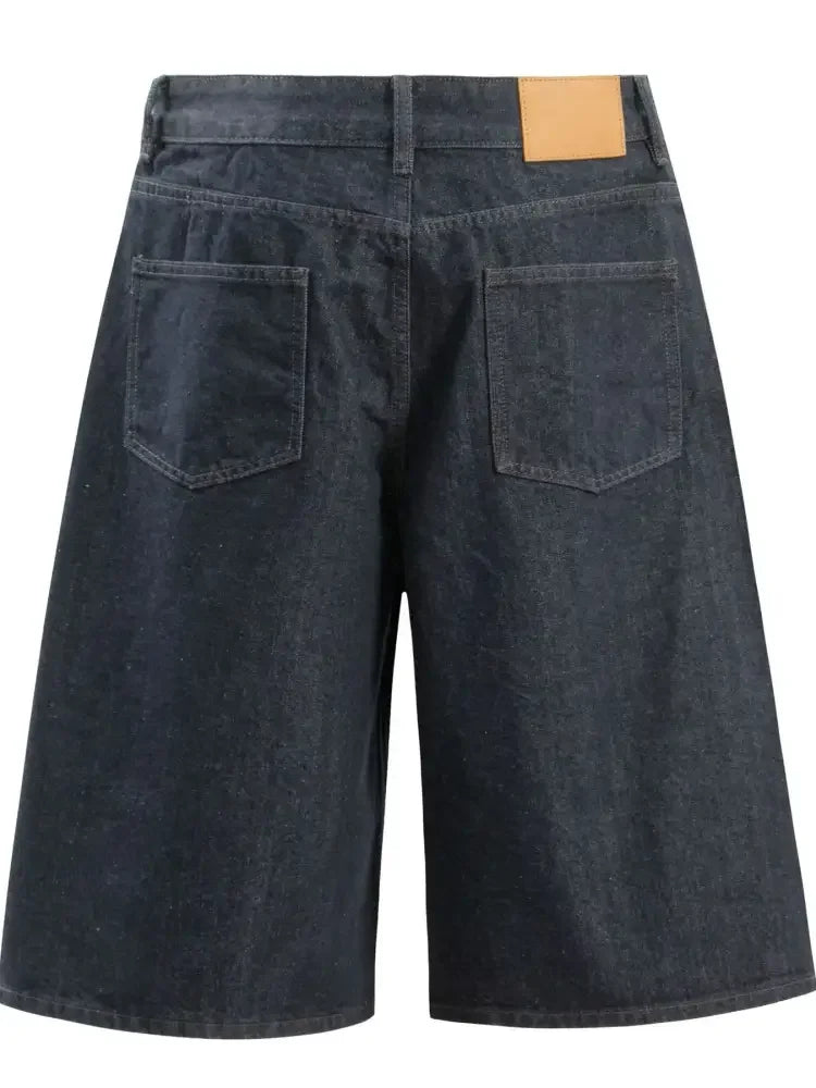 Men's Wide Leg Denim Shorts