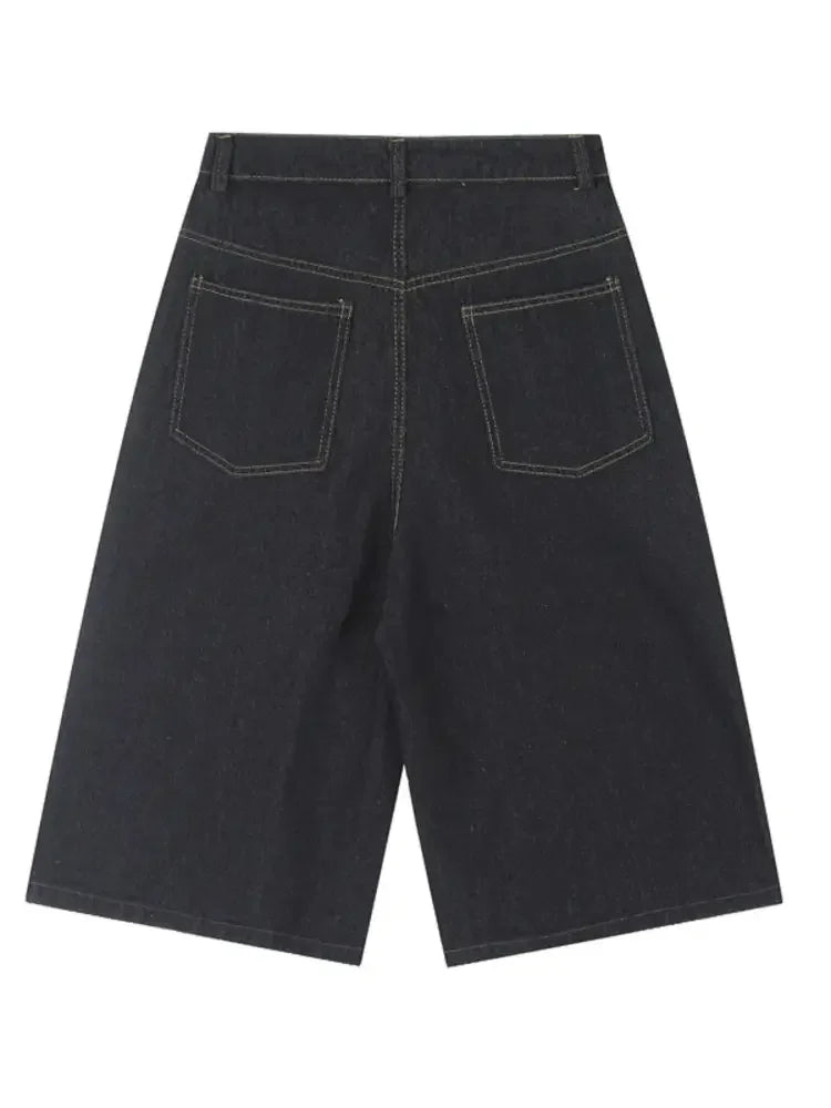 Men's Wide Leg Denim Shorts