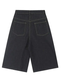 Men's Wide Leg Denim Shorts