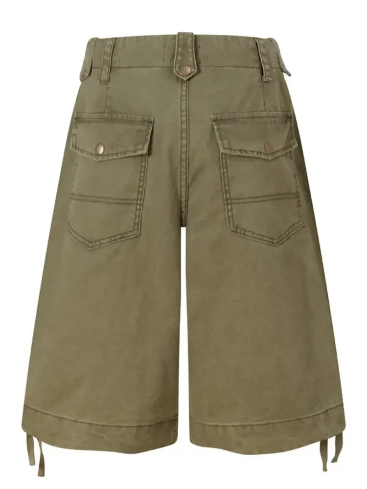 Men's Wide Leg Denim Shorts