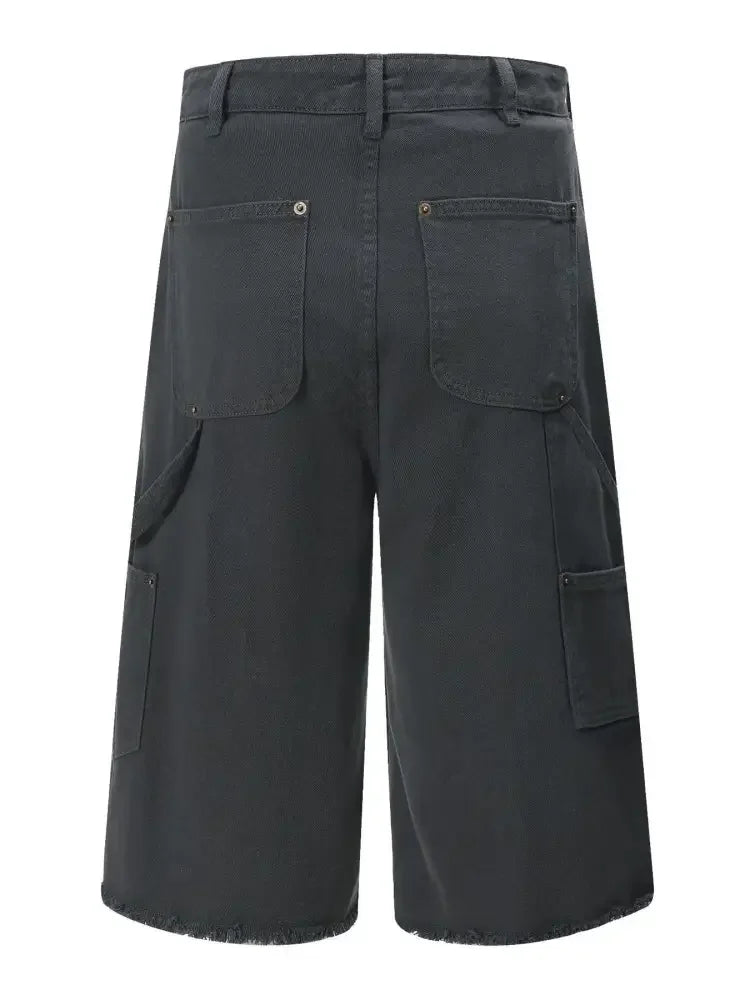 Men's Wide Leg Denim Shorts