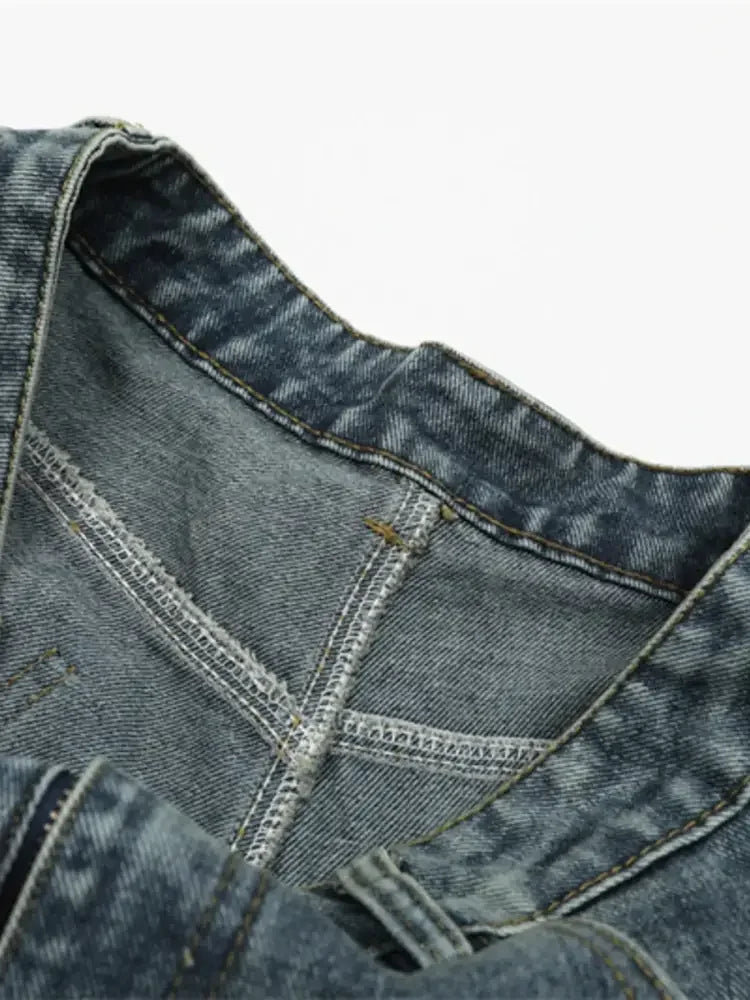 Men's Wide Leg Denim Shorts
