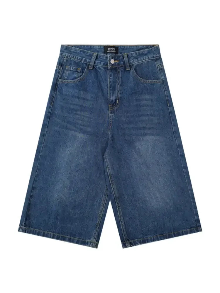 Men's Wide Leg Denim Shorts