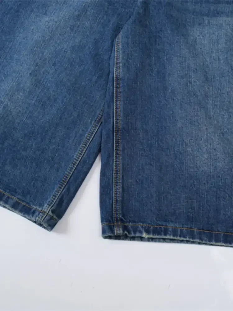 Men's Wide Leg Denim Shorts