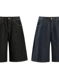 Men's Wide Leg Denim Shorts