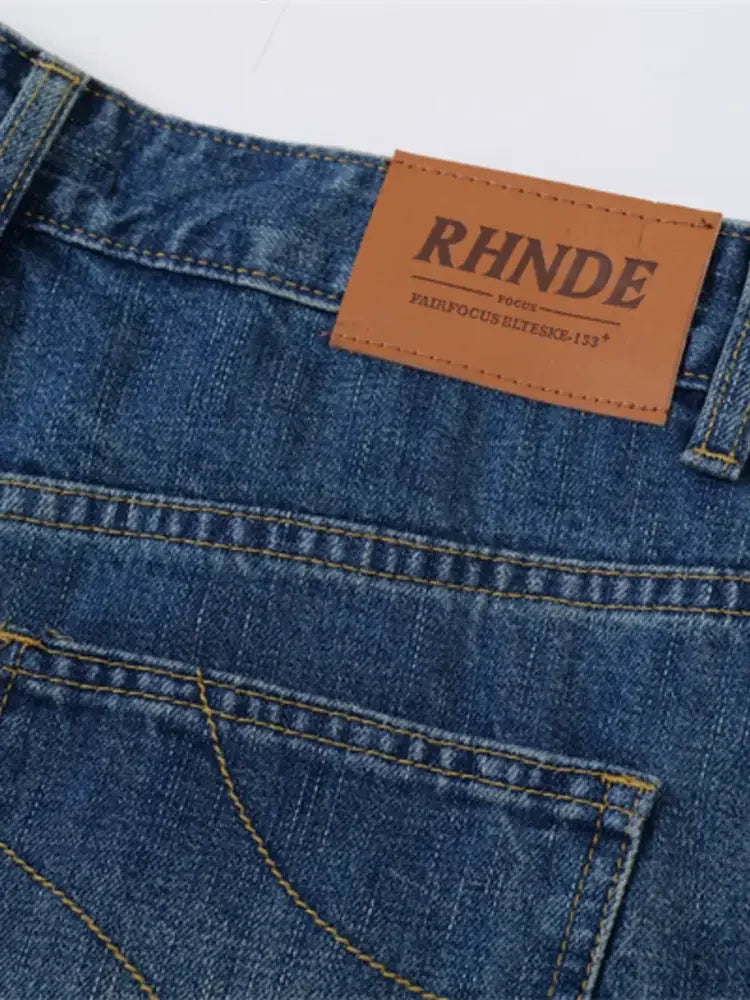 Men's Wide Leg Denim Shorts