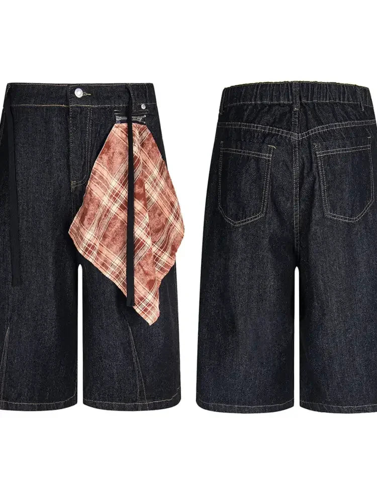 Men's Wide Leg Denim Shorts
