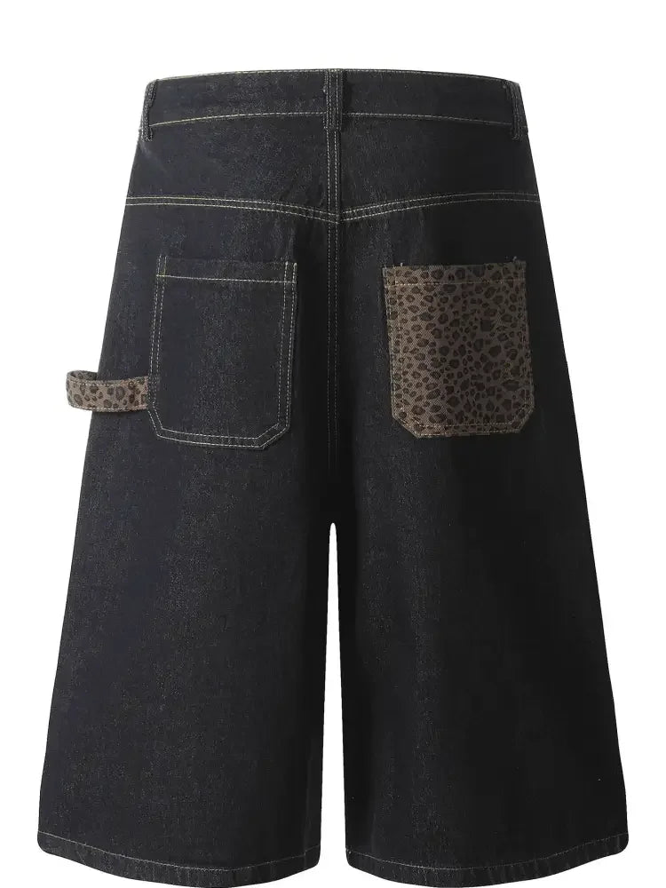 Men's Wide Leg Denim Shorts
