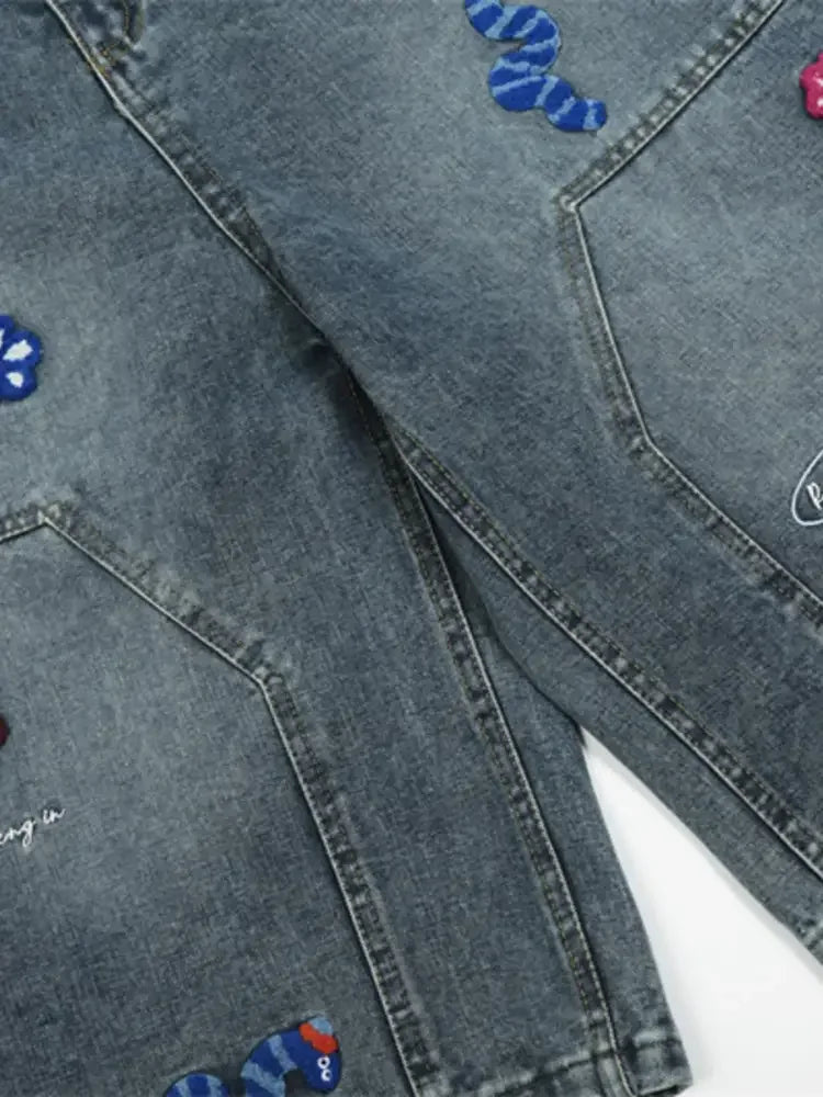 Men's Wide Leg Denim Shorts