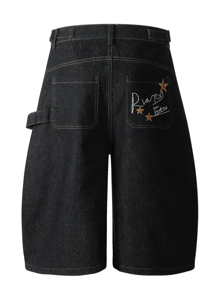 Men's Wide Leg Denim Shorts