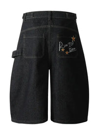Men's Wide Leg Denim Shorts