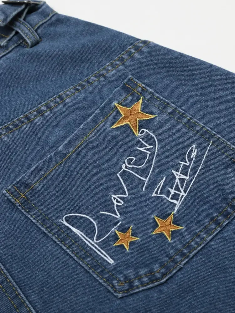 Men's Wide Leg Denim Shorts