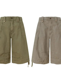 Men's Wide Leg Denim Shorts