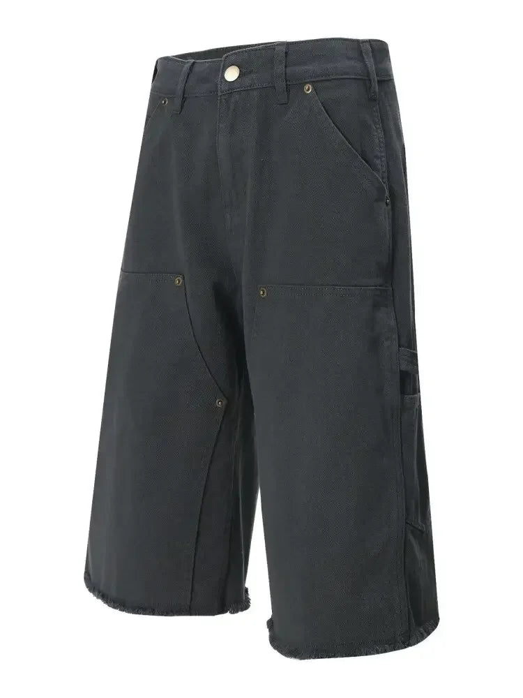Men's Wide Leg Denim Shorts