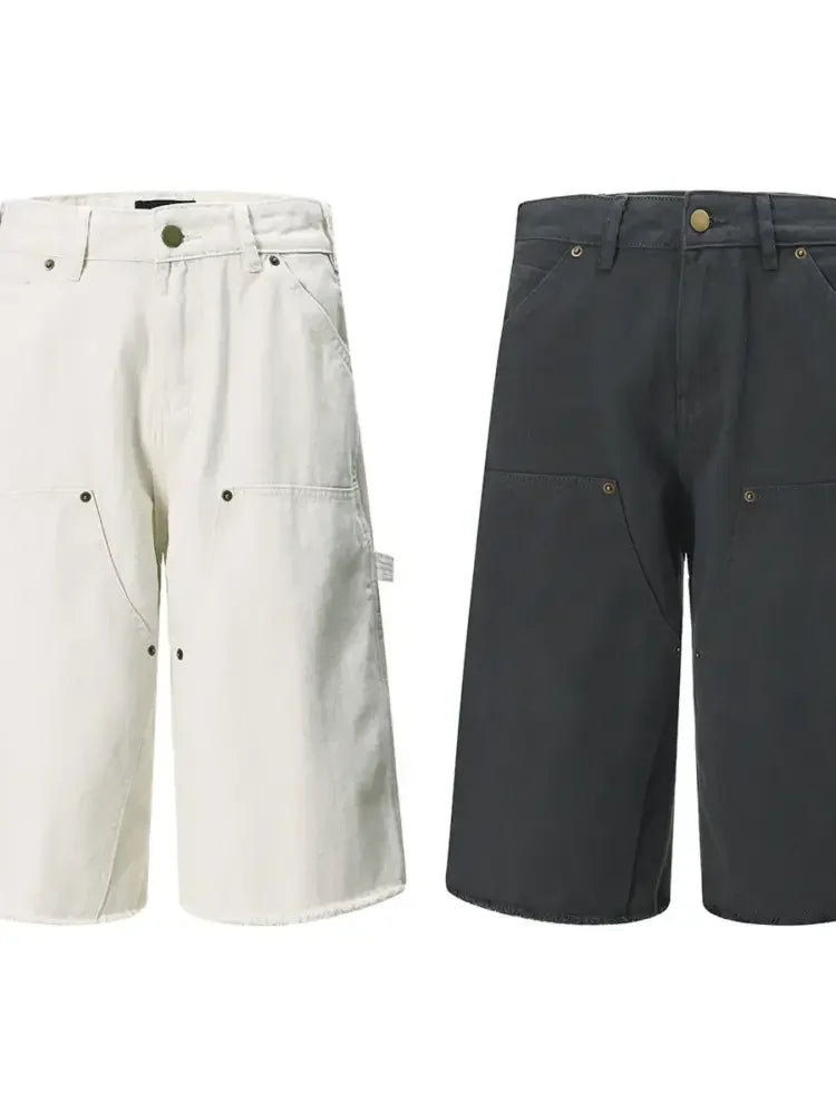 Men's Wide Leg Denim Shorts