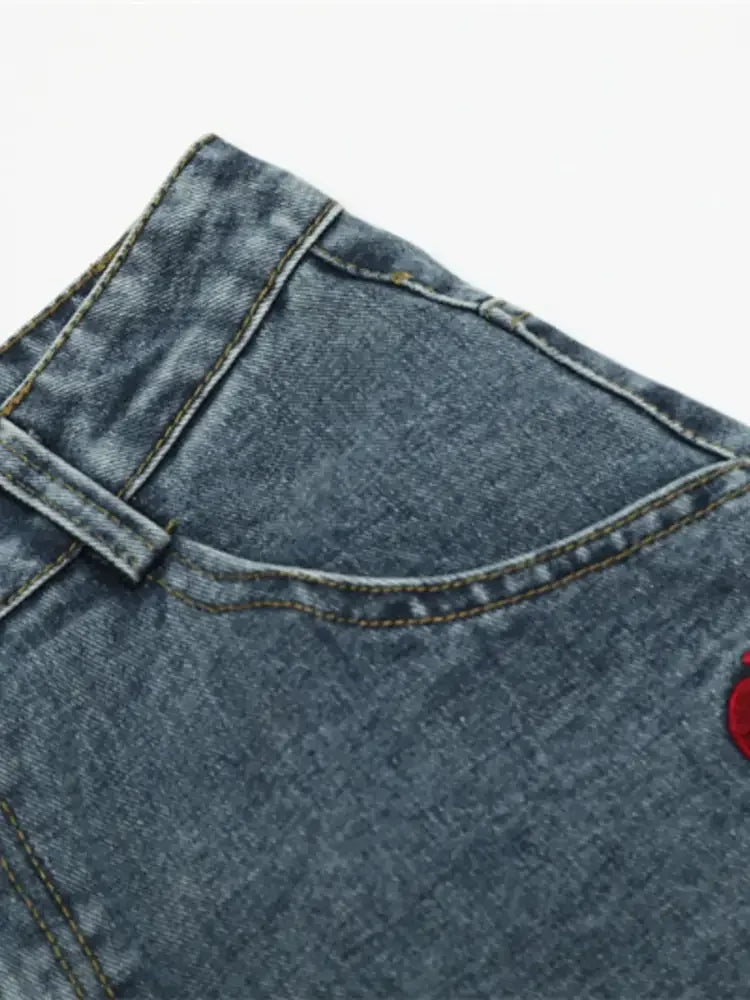 Men's Wide Leg Denim Shorts