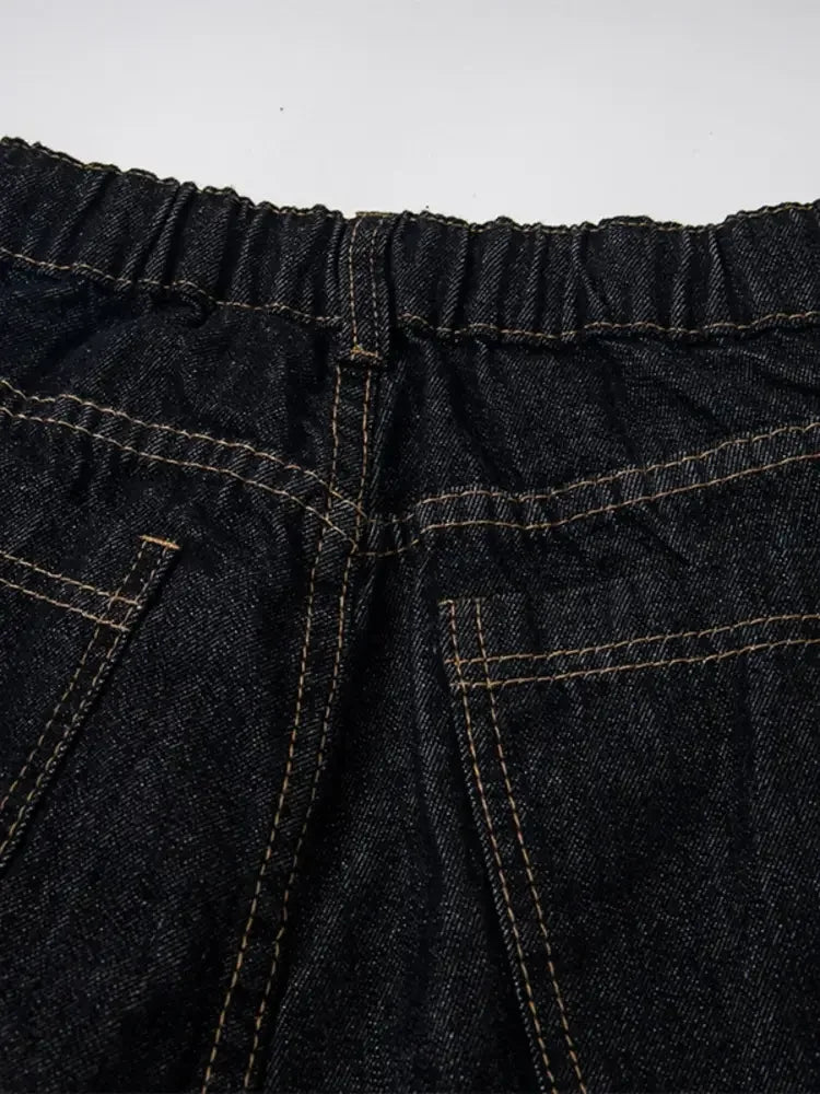 Men's Wide Leg Denim Shorts