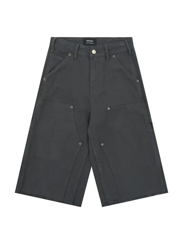 Men's Wide Leg Denim Shorts