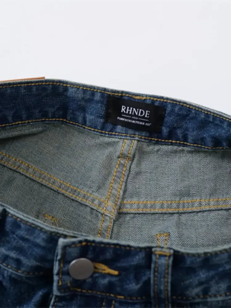 Men's Wide Leg Denim Shorts