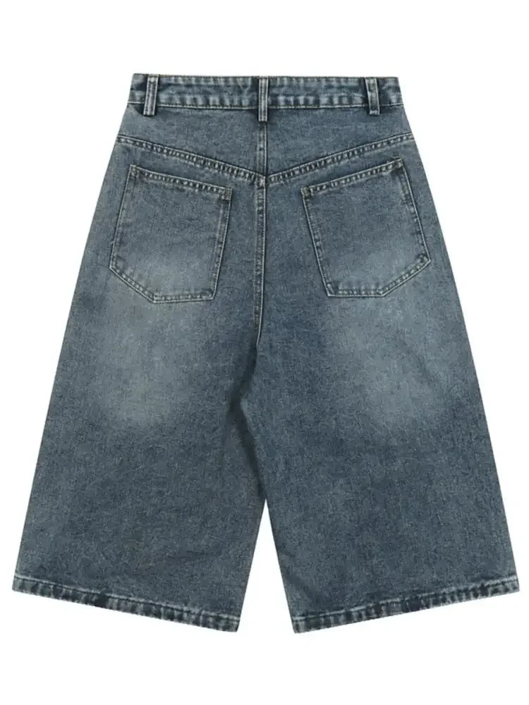 Men's Wide Leg Denim Shorts