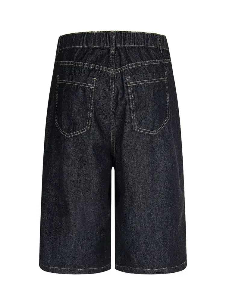 Men's Wide Leg Denim Shorts